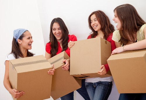 Boxes and furniture being loaded for a Greenwich home move
