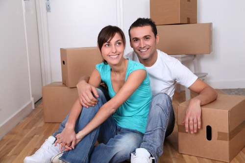Student removals team helping with boxes near Greenwich accommodation