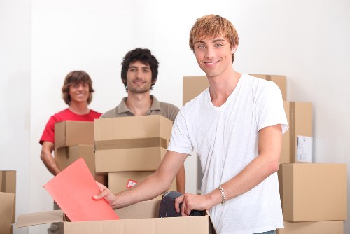 Business packing boxes and office supplies in Greenwich